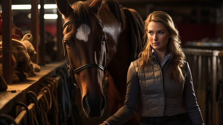 Regal Horse and Rider. Equestrian Eleganceの素材
