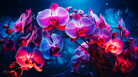 Closeup of an Exotic Orchid. Beauty in Vibrant Colorsの素材