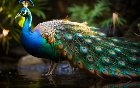 Elegant colorful peacockの素材