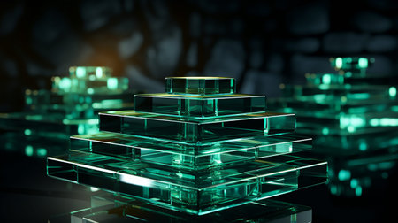 Abstract Emerald. Glass Circuitry. Green Tech Marvelの素材