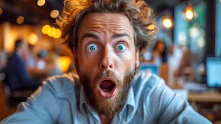 Colleagues React to the Email Aftermath. Aftermath Laughter Amidst Office Confusionの素材