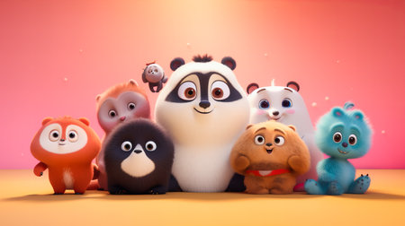 Animal Friends. Charismatic Cartoon Charactersの素材