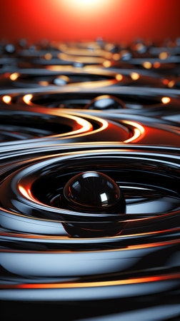 Abstract Black Background. Futuristic Sphere Unveiledの素材