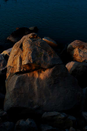 South Island with the rockの写真素材