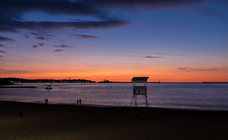 Saint Jean de Luz during a Summer sunsetの写真素材
