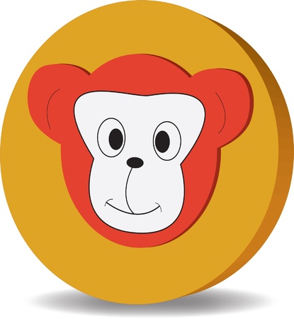 button vectors of head monkeyのイラスト素材