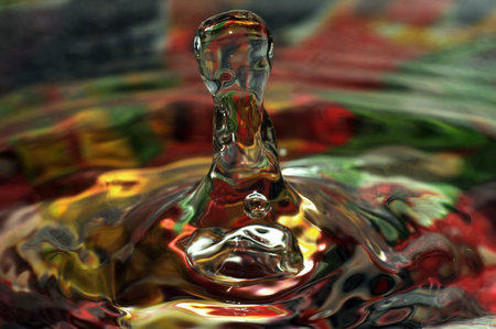 Water drop on colorful background abstract splash