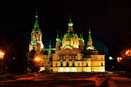 church view at nightの写真素材