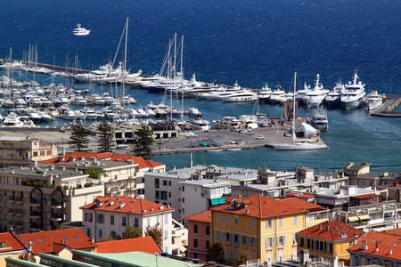 View of port Sanremo, city in Italian riviera.の写真素材