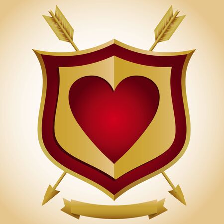 Heart Shield with Arrowsのイラスト素材
