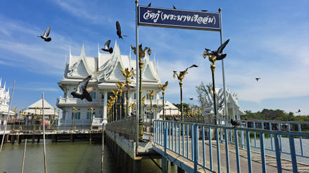 Wat Yai Chai Mongkol, Thailandの写真素材