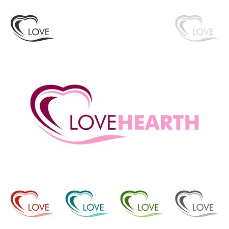 Love heart illustration, love vector  designのイラスト素材