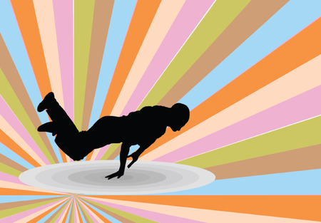 break dance with background のイラスト素材