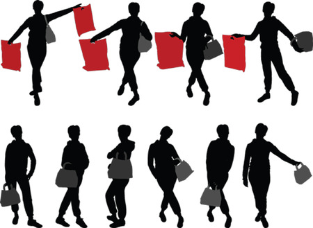 shopping girls のイラスト素材