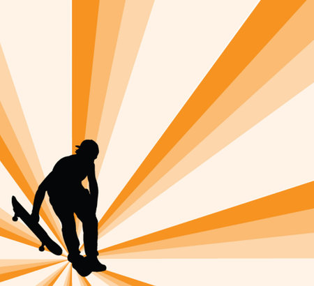 skateboard with backgroundのイラスト素材