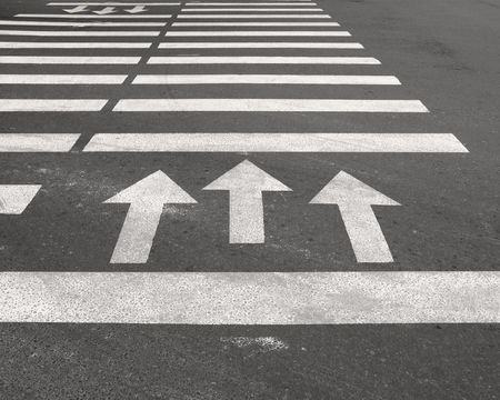 Pedestrian crossing with arrowsの写真素材