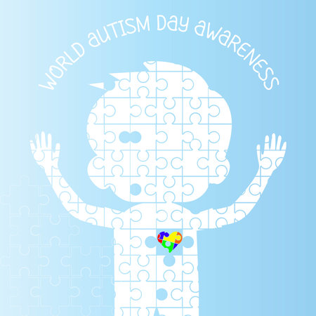 World Autism Awareness Day. April 2nd. Templates for cards, posters with text inscriptions.のイラスト素材