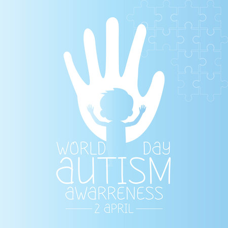 World Autism Awareness Day. April 2nd. Templates for cards, posters with text inscriptions.のイラスト素材