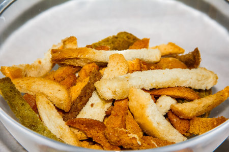 crouton as appetizerの写真素材
