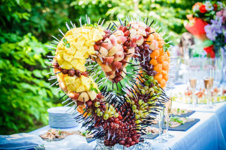 composition of fruit in the form of heartの写真素材