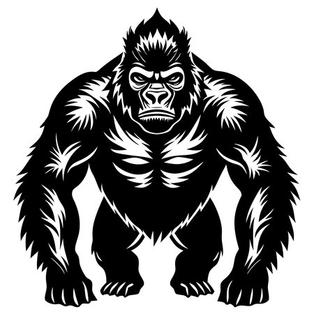 Gorilla - gorilla. Vector illustration ready for vinyl cutting.のイラスト素材