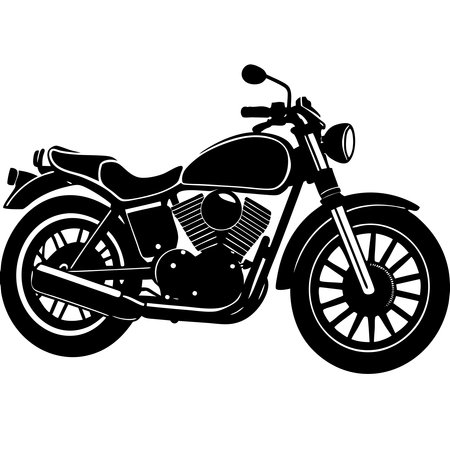 Motorcycle.Black and white vector illustration. Isolated on white backgroundのイラスト素材