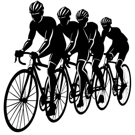 Cyclists on a road bike. Vector illustration of cyclist.のイラスト素材