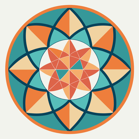 Mandala. Round ornamental pattern. Geometric circle element made in vector.のイラスト素材