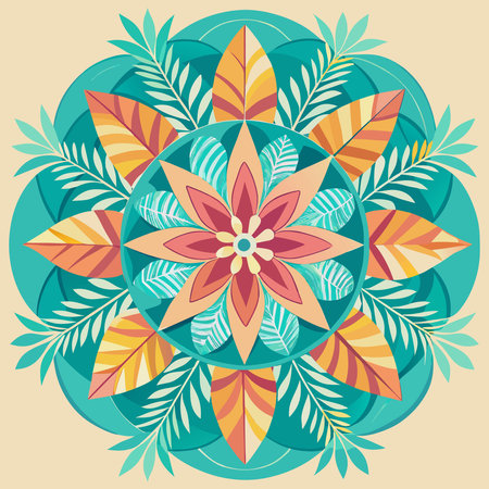 Mandala. Ethnic decorative element. Hand drawn background. Islam, Arabic, Indian, ottoman motifs.のイラスト素材