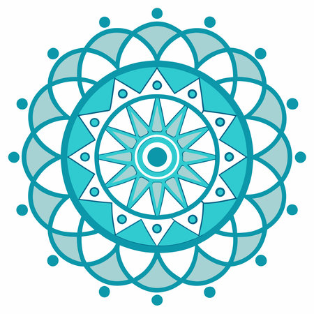 Mandala. Ethnic decorative element. Hand drawn backdrop. Islam, Arabic, Indian, ottoman motifs.のイラスト素材