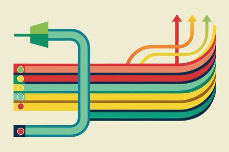 Vector illustration of a chart with arrows pointing up and down. Business concept.のイラスト素材