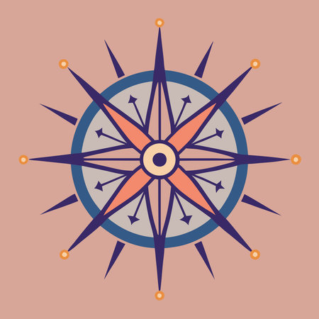 Compass icon in flat style. Wind rose vector illustration on light background.のイラスト素材
