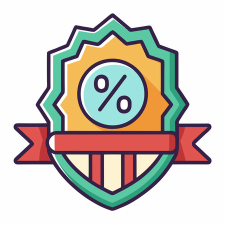 Discount badge icon. Flat illustration of discount badge icon for web designのイラスト素材