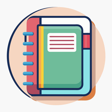 Notebook icon. Flat vector related icon with long shadow for web and mobile applicationsのイラスト素材