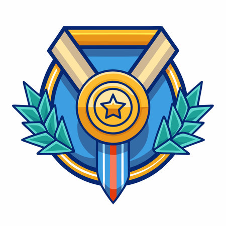 Medal icon. Flat illustration of medal vector icon for web designのイラスト素材