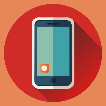 Smartphone design over orange background, vector illustration. Eps 10.のイラスト素材