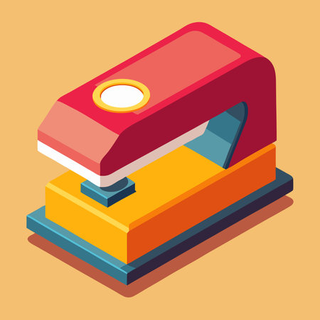 Isometric office stapler icon. Vector illustration of office stapler.のイラスト素材