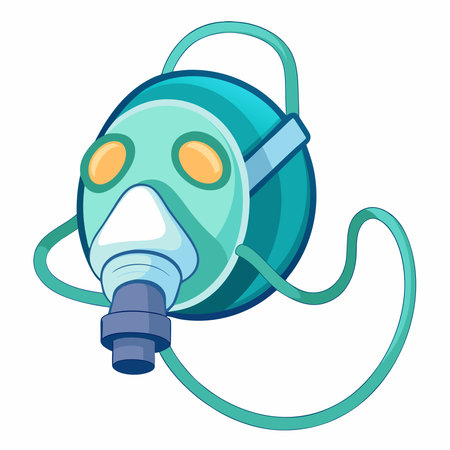 Gas mask icon. Cartoon illustration of gas mask vector icon for webのイラスト素材