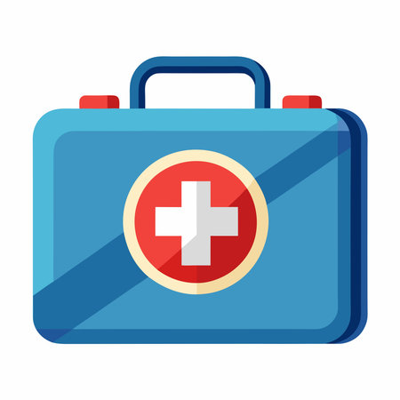 First aid kit icon. Flat illustration of first aid kit icon for web designのイラスト素材