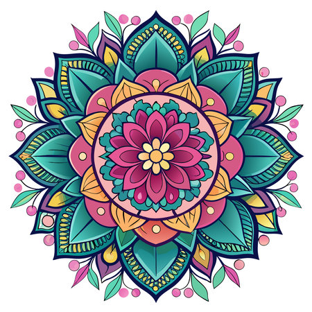 Mandala. Ethnic decorative element. Hand drawn backdrop. Islam, Arabic, Indian, ottoman motifs.のイラスト素材