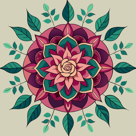 Mandala. Ethnic decorative element. Hand drawn backdrop. Islam, Arabic, Indian, ottoman motifs.のイラスト素材