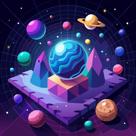 Planets in space. Planets in the universe. Vector illustrationのイラスト素材
