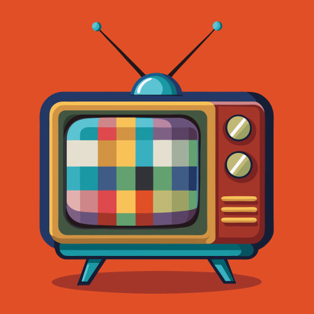 Retro tv design over orange background, vector illustration. Eps 10.のイラスト素材