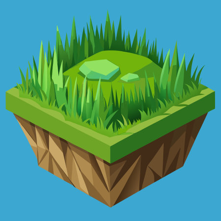 Isometric grass icon. Vector illustration of grass vector icon for webのイラスト素材
