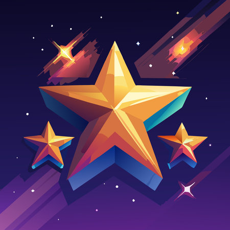 Colorful stars in space background. Vector illustration. Eps 10.