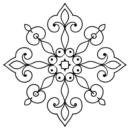 Mandala ethnic indian illustration tribal design element in black and whiteのイラスト素材
