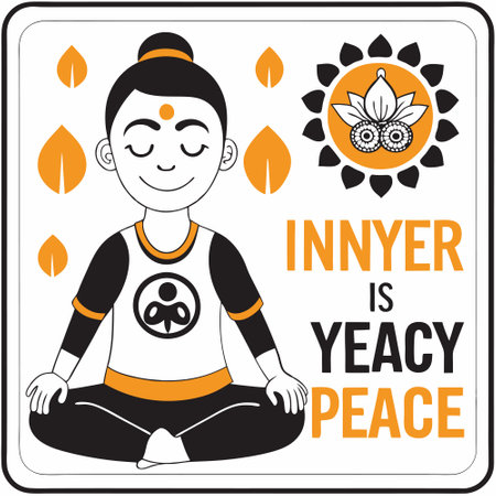 Vector illustration of Indian girl practicing yoga in the lotus position.のイラスト素材