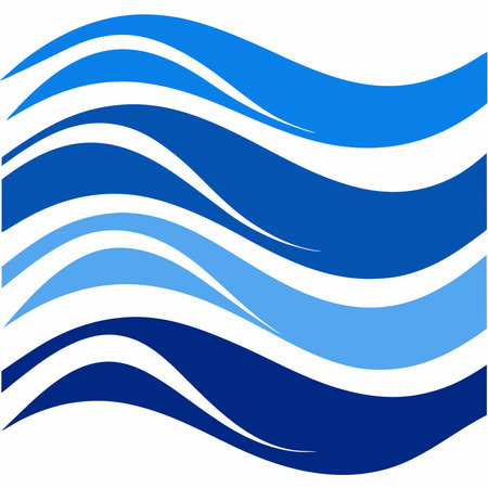Blue waves on a white background. Vector illustration for your design.のイラスト素材