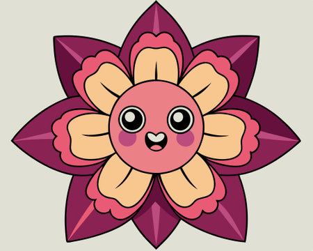 Cute flower in cartoon style. Vector illustration for your design.のイラスト素材