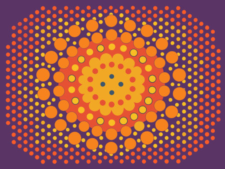 Colorful circular halftone pattern, background. Vector illustration.のイラスト素材